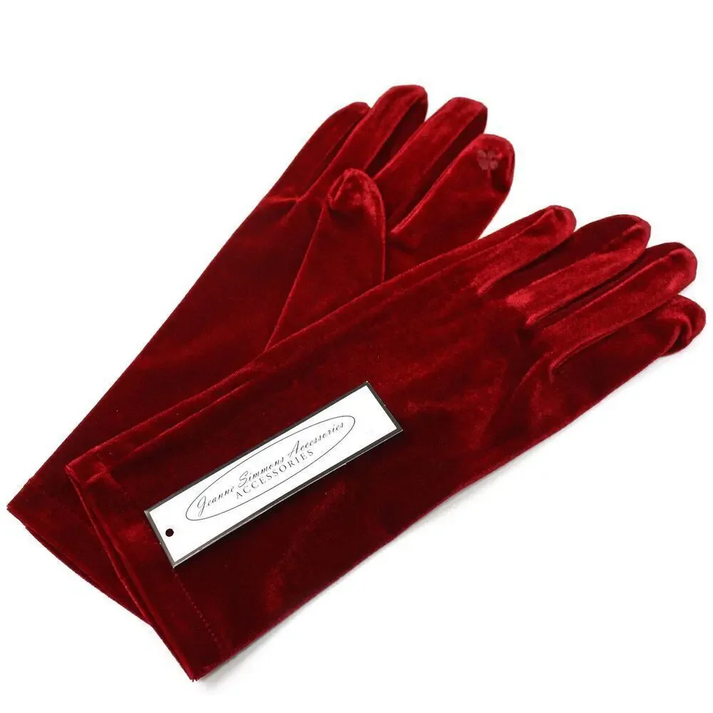 Burgundy Velvet Wrist Length Dress Gloves Church Formal Accessory – Hey Viv